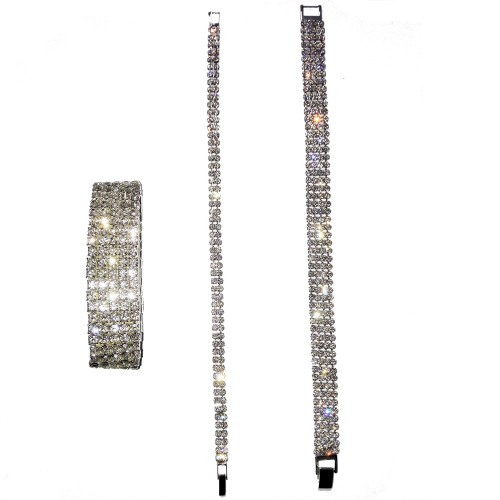 Tris Di Bracciali Con Strass Taglio Swarovski A24.6a25a13